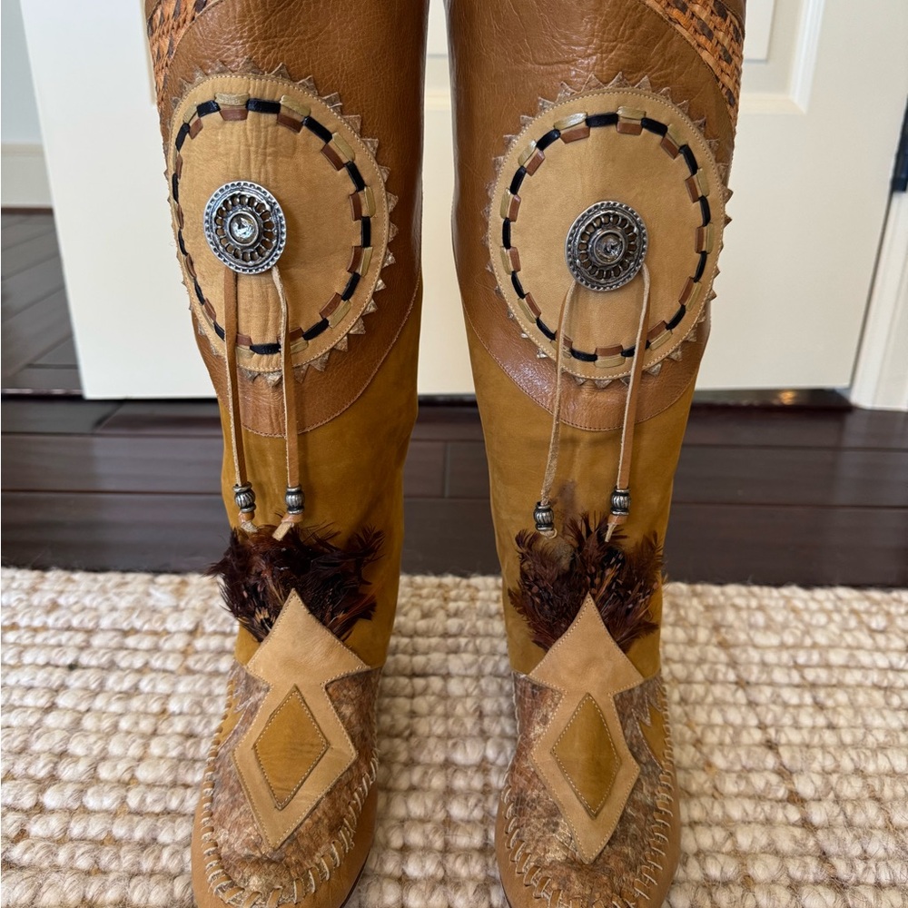 Vintage Mima Venezia Calf and Suede Western Boots